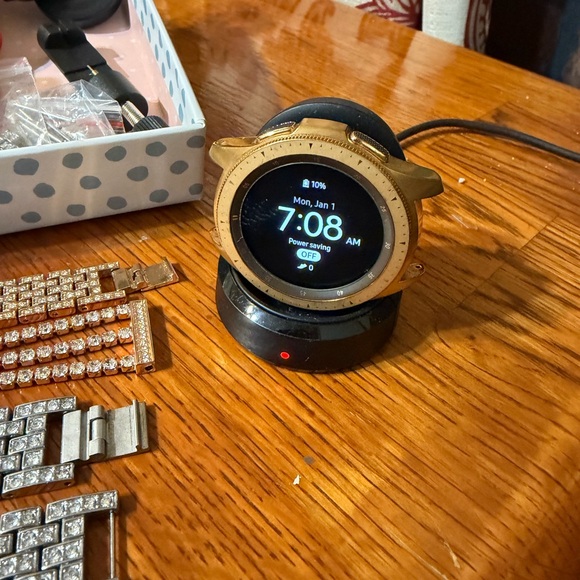 Gold Smartwatch with Black Band